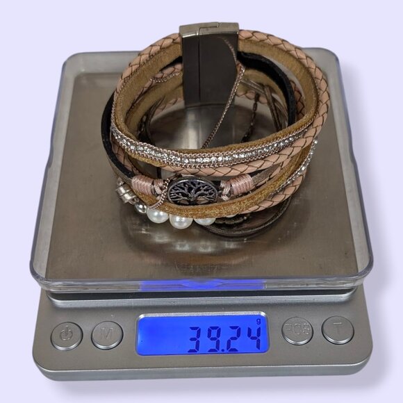 (2/$20) Metallic Multistrand Faux Pearl Magnetic Bracelet - Picture 6 of 6